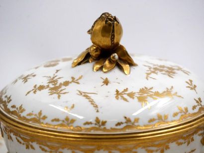 null SEVRES (porcelaine tendre) :
Bouillon couvert et son présentoir à anses en porcelaine...