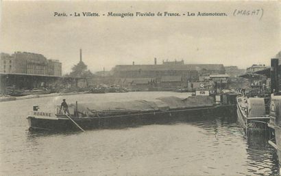 null 14 CARTES POSTALES NAVIGATION FLUVIALE : Paris. "Canal St Martin-Les Docks (couleurs),...