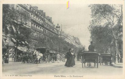 null 6 CARTES POSTALES PARIS VECU : Divers. "Le Boulevard (dos simple), En Banlieue...