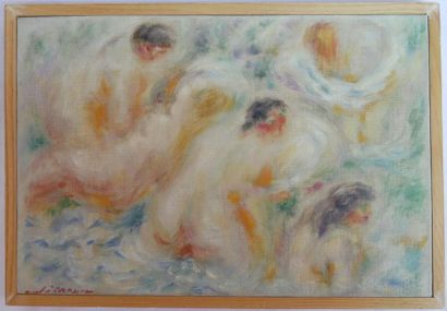null André MASSON (1896-1987) :
Baigneuses, 1951
Huile sur toile signée en bas à...