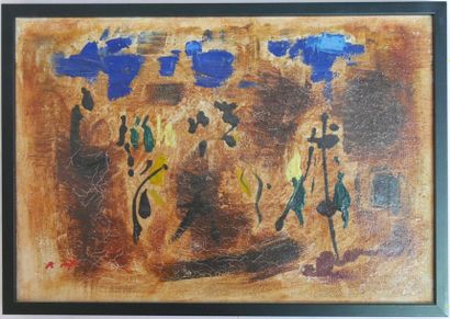 null André MASSON (1896-1987) :
Lueurs dans la forêt, 1956
Huile sur toile monogrammée...
