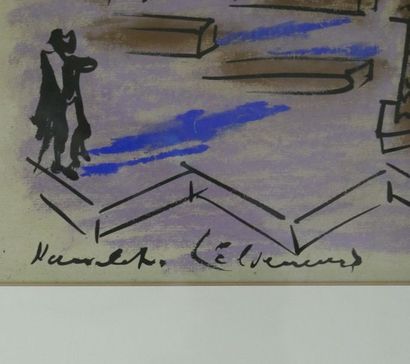 null André MASSON (1896-1987) :
Hamlet, (Elseneur) - (Maquette), 1946
Encre et pastel...