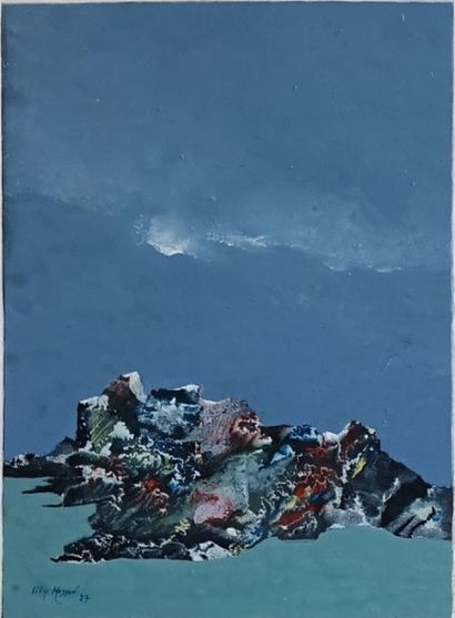 null Lily MASSON (1920-2019) :
L'Ile au Corail, 1987
Acrylique et vinylique sur papier,...