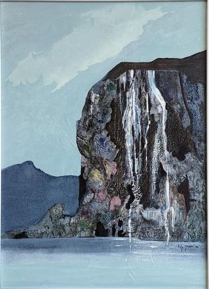 null Lily MASSON (1920-2019) :
Cascades sur le lac, 1994
Acrylique sur toile, signée...