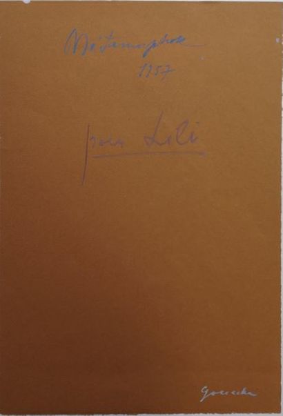 null André MASSON (1896-1987) :
Métamorphose, 1957
Gouache sur papier de couleur,...