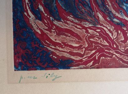 null André MASSON (1896-1987) :
Etoile filante
Gravure en couleurs, signée en bas...