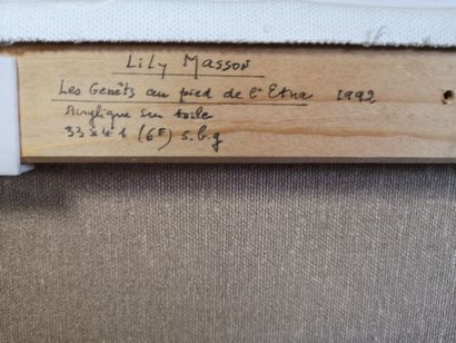 null Lily MASSON (1920-2019) :
Les Genêts au pied de l'Etna, 1992
Acrylique sur toile,...