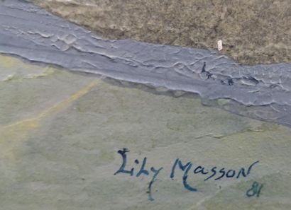 null Lily MASSON (1920-2019) :
Sans titre, 1981
Collage de papiers encrés et vinylique...