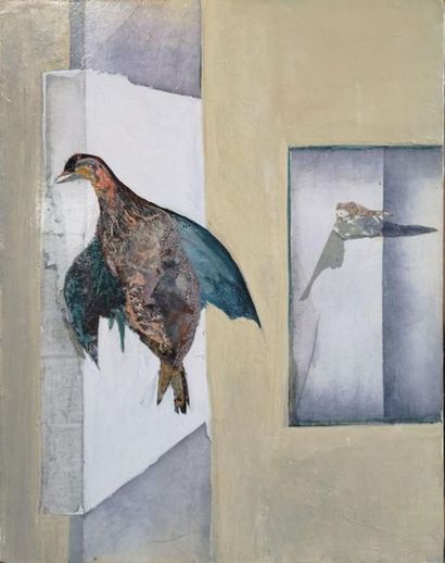 null Lily MASSON (1920-2019) :
Nature morte : l'oiseau, vers 1979
Collage de papiers...