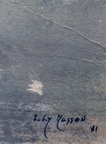 null Lily MASSON (1920-2019) :
Reflets de lune sur la plage, 1981
Collage de papiers...