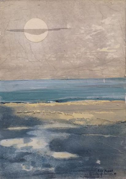 null Lily MASSON (1920-2019) :
Reflets de lune sur la plage, 1981
Collage de papiers...