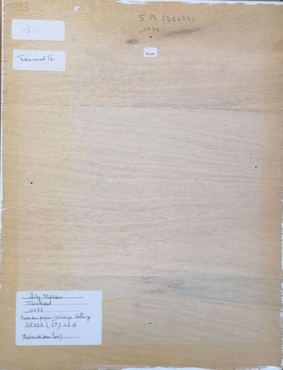 null Lily MASSON (1920-2019) :
Tournesol IV, 1978
Collage de papiers encrés contrecollé...