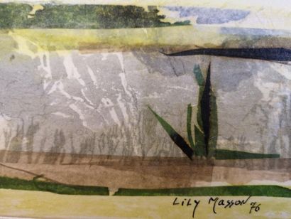 null Lily MASSON (1920-2019) :
Sans titre, 1976
Collage de papiers encrés contrecollé...