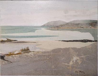null Lily MASSON (1920-2019) :
Paysage au grand calme, 1978
Collage, acrylique, sable...