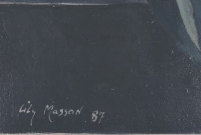 null Lily MASSON (1920-2019) :
Bouquet "fouillis", 1987
Vinylique sur papier, signée...