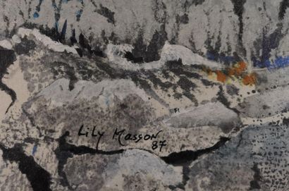 null Lily MASSON (1920-2019) :
Rocaille fleurie, 1987
Acrylique sur papier, signée...