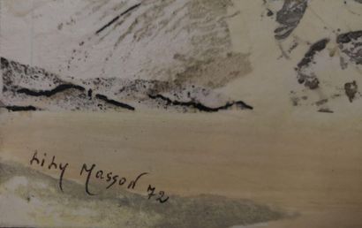 null Lily MASSON (1920-2019) :
Rocs et sables, 1972
Collage de papiers encrés et...