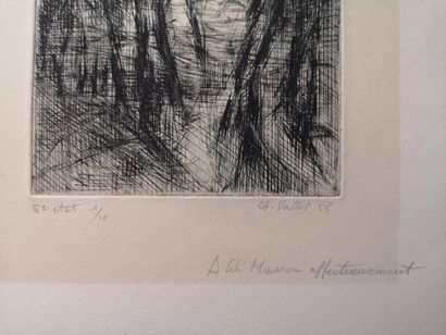 null Claude VALLET (XXe siècle) :
Hiver, 1958
Lithographie, signée et datée 58 en...