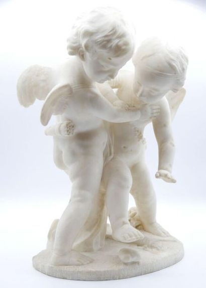 null FALCONET Etienne Maurice (1716-1791) (after): 
Two lovers fighting over a heart
Sculpture...
