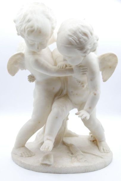 null FALCONET Etienne Maurice (1716-1791) (after): 
Two lovers fighting over a heart
Sculpture...