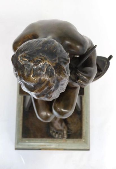 null Emmanuel VILLANIS (1858-1914) Fisherman's 
child 
Bronze with brown patina resting...