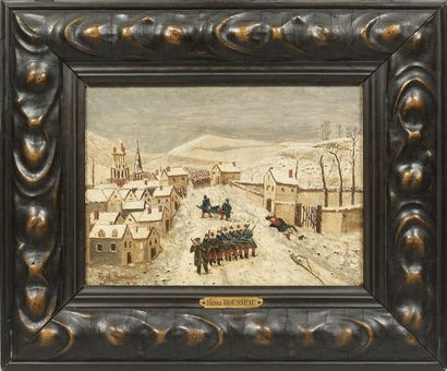 Henri Rousseau dit le Douanier (1844-1910) Paysage d’hiver avec scène de guerre....