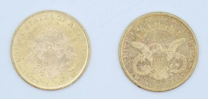 null 2 pièces de 20 dollars Or Liberty : 1895 S et 1896 S. 

Poids : 66,97 g.

(usures).



Estimation...