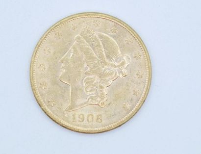 null 1 pièce de 20 dollars Or Liberty 1906 S.

Poids : 33,46 g.

(usures).



Estimation...