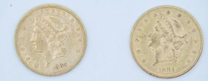 2 x $20 Liberty Gold coins: 1884 S and 1884.

Weight:...