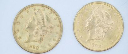 null 2 pièces de 20 dollars Or Liberty 1898 S.

Poids : 66,97 g.

(usures).



Estimation...