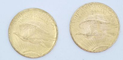 null 2 pièces de 20 dollars Or Saint-Gaudens 1928.

Poids : 66,97 g. 

(dont une :...
