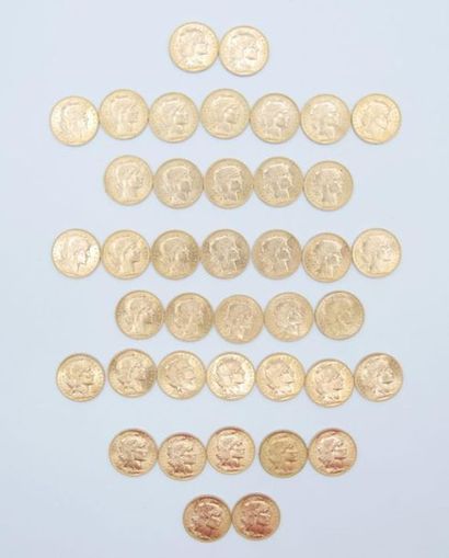 40 coins of 20 francs Gold at the Rooster...