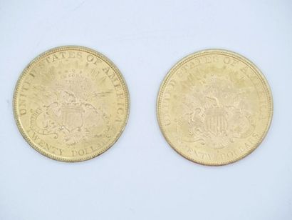 null 2 pièces de 20 dollars Or Liberty : 1896 et 1896 S.

Poids : 66,95 g.

(usures).



Estimation...
