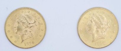 2 $20 Liberty Gold coins: 1896 and 1896 S.

Weight:...
