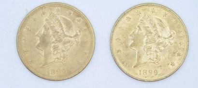 null 2 pièces de 20 dollars Or Liberty 1899 S.

Poids : 66,98 g.

(usures).



Estimation...