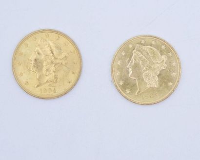 2 Liberty gold 20 dollar coins 1904 (including...