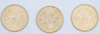 null 3 pièces de 20 dollars Or Liberty : 1898 S, 1899 et 1900 S.

Poids : 100,47...