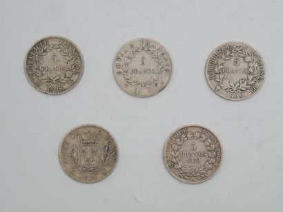 null 5 Monnaies Empire et Royale. France.
3-Napoléon Empereur. 5 Francs. 1806 BB...