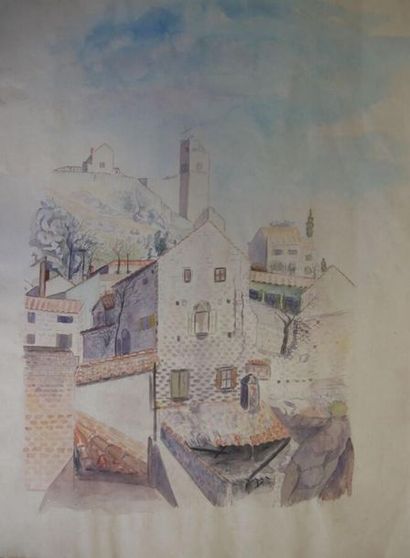 null School of the 20th century.

Sunny village.

Watercolour on paper.

58.5 x 43.5...