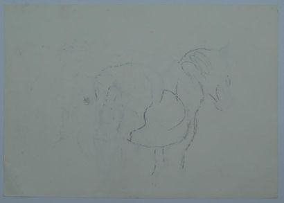 null CONSTANT Joseph (1892-1969): 

Horse

Charcoal on paper, signed and dedicated...