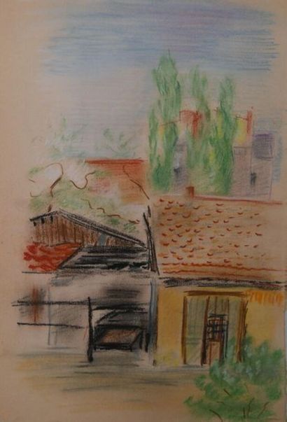 null 20th century school.

Houses and trees.

Coloured pastels.

31 x 22 cm, uneven...