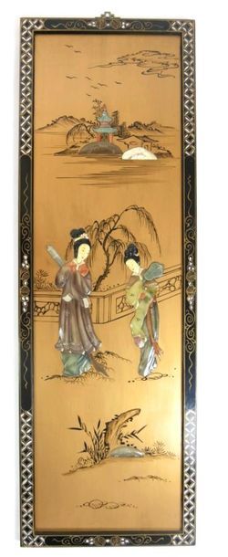 null ASIA and in the taste of ASIA, modern times: 

Set of four framed pieces: 

-...