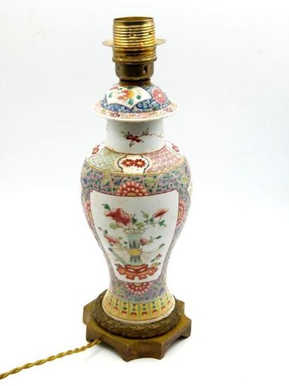 CHINA - XIXth century 
Baluster vase and...