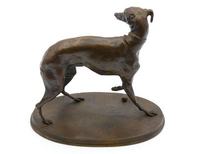 null Pierre Jules MENE (1810-1879) According to, 

Greyhound to the ball

Bronze...