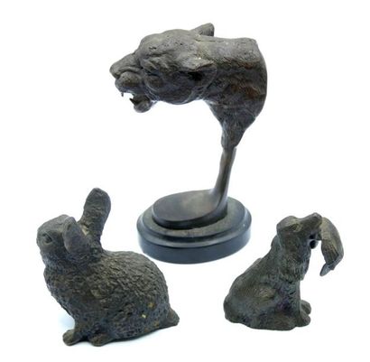 null Ensemble de quatre sculptures à sujet animalier 

H. : 15.5 / 8.5 cm / 10 cm...