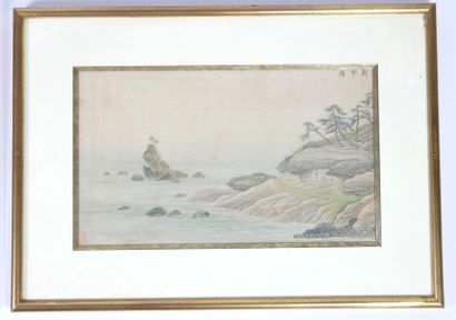null CHINE - XIXe siècle

Paysages de rivages 

Deux aquarelles sur papier sous verre

Idéogrammes...