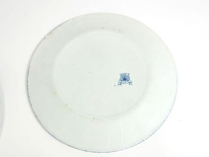 null GIEN 

Fine earthenware service part with blue monochrome printed decoration...
