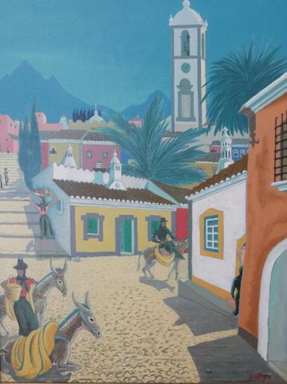 null Georges DELIGNE (20th century)

The Portuguese village 

Oil on canvas signed...