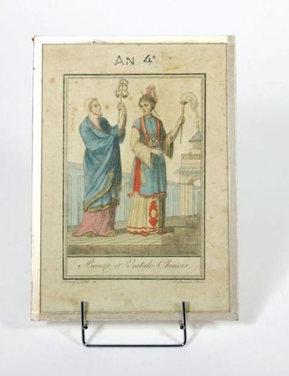 null Suite of three enhanced engravings depicting couples in traditional costume.

Marked...