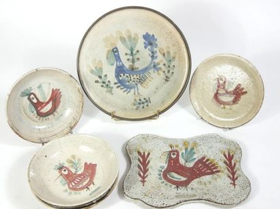 null REYNAUD Gustave,

Glazed earthenware dinner service part with polychrome decoration...